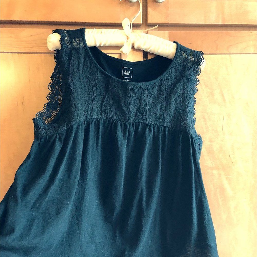 Lacy  black cotton baby doll top